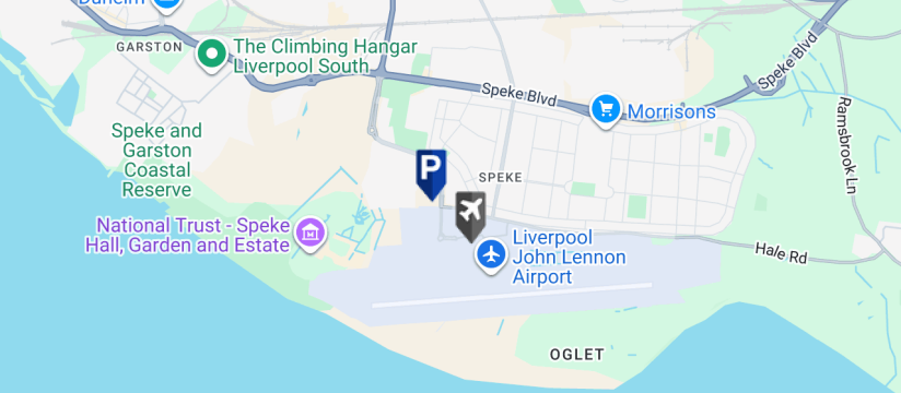 Imagine Park & Stroll - Special Offer, Liverpool John Lennon Airport map