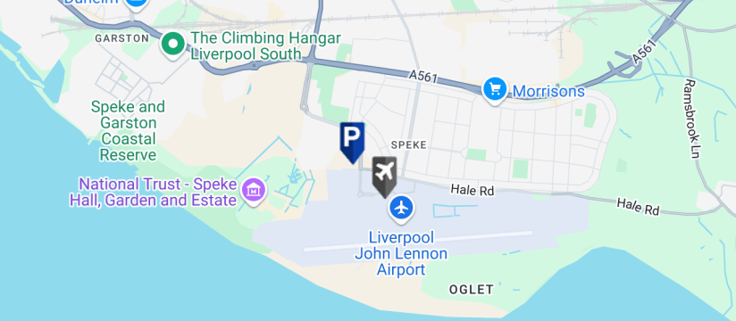 Imagine Park & Stroll, Liverpool John Lennon Airport map