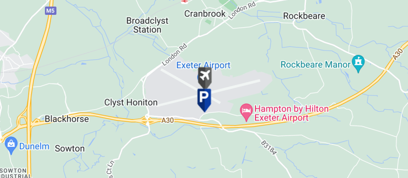 Main Yard Meet & Greet, Exeter Airport map