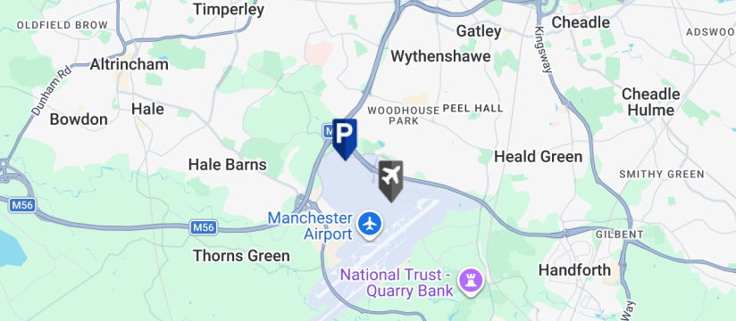 Manchester Airport T2 Multi Storey West - P3, Manchester Airport map