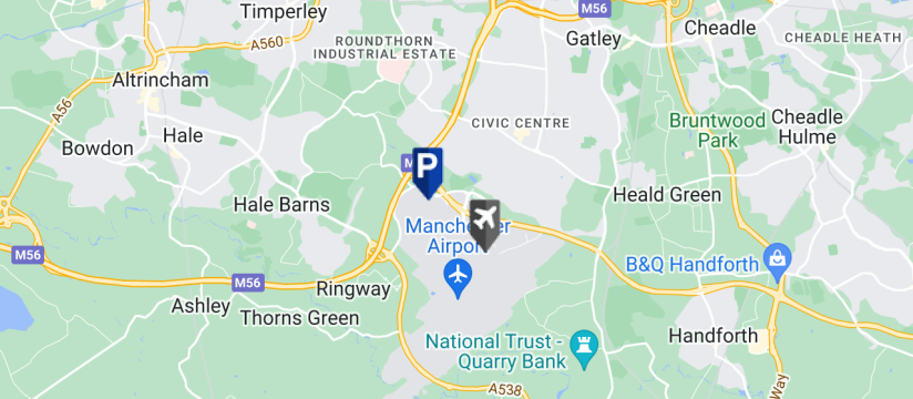 Manchester Airport T2 Multi Storey West, Manchester Airport map