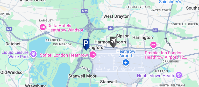 Maple Express Park & Ride T2 & T3, Heathrow Airport map