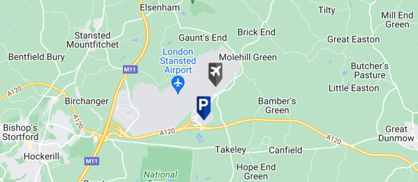 Mid Stay Parking, Stansted Airport map
