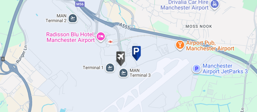 Mid Stay T1 & T3, Manchester Airport map
