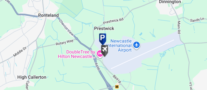 Newcastle Airport Premium Long Stay, Newcastle Airport map