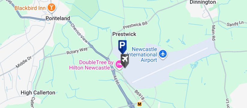 Newcastle Airport Premium Long Stay Parking , Newcastle Airport map