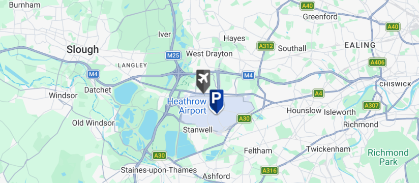 Parkair 24/7 with EV Charge, Heathrow Airport map