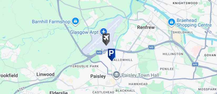 Scot Park Park & Ride - MSE Discount, Glasgow International Airport map