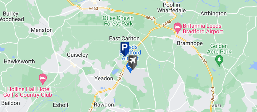 Sentinel Secure Airport Parking, Leeds Bradford Airport map