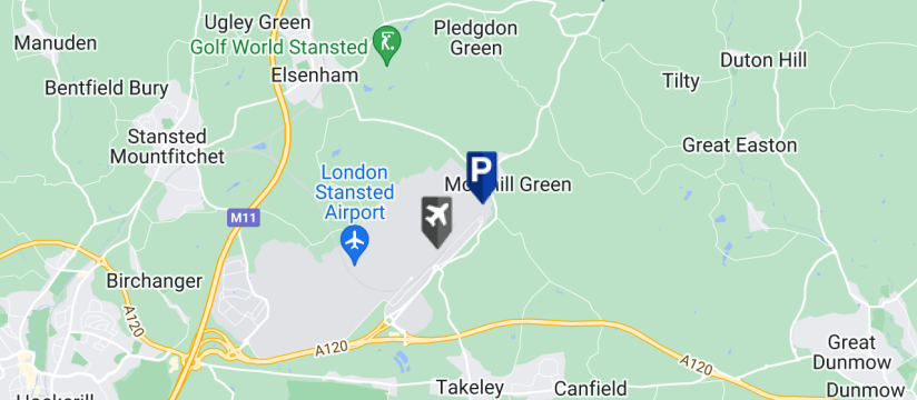 Stansted Short Stay Blue Zone, Stansted Airport map