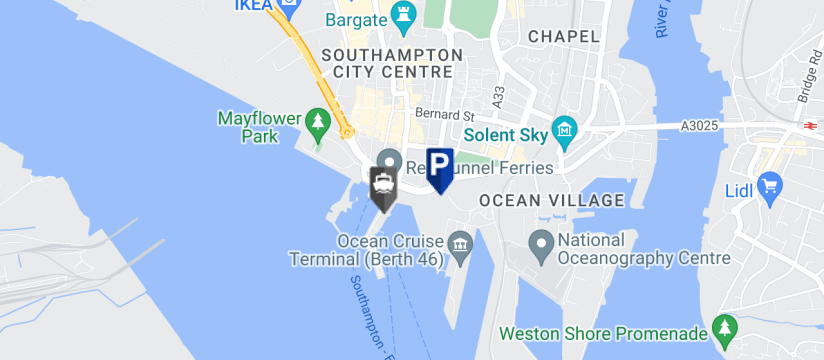 Triangle Car Park & Transfer, Southampton Port map